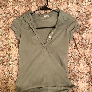 sage button up y2k shirt